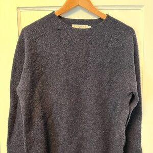 Men's Navy Made in Scotland Brushed Wool Crew Neck Sweater